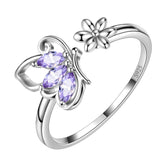 Butterfly Ring Open Birthstone June Alexandrite - Rings - Aurora Tears